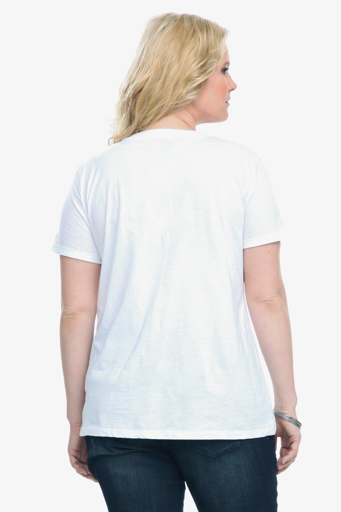 Plus Size Hello Kitty Polka Dot Face Scoop Neck Tee, BRIGHT WHITE, alternate