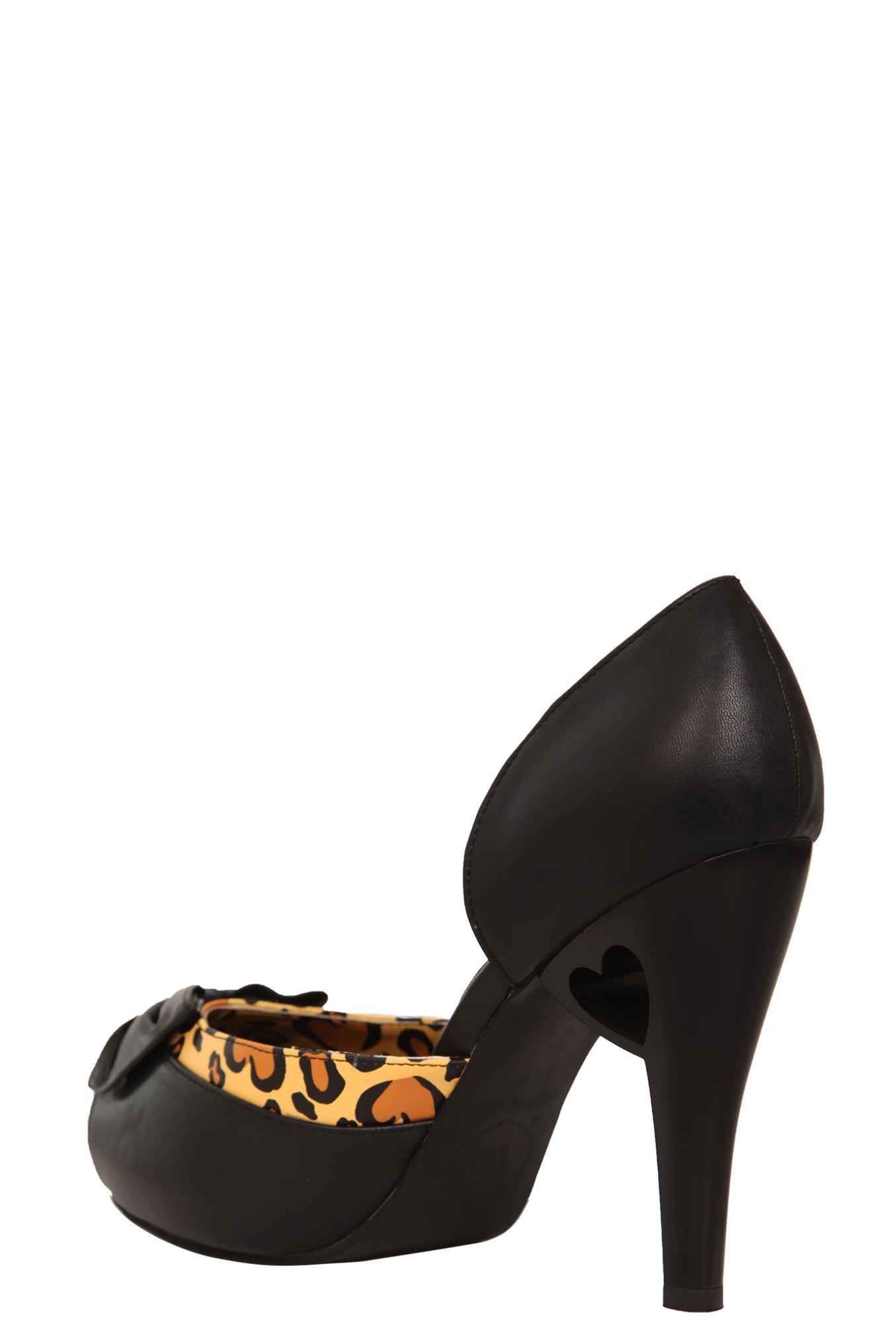 T.U.K. - Black Leopard Bow d'Orsay Heels (Medium Width), NONEC, alternate