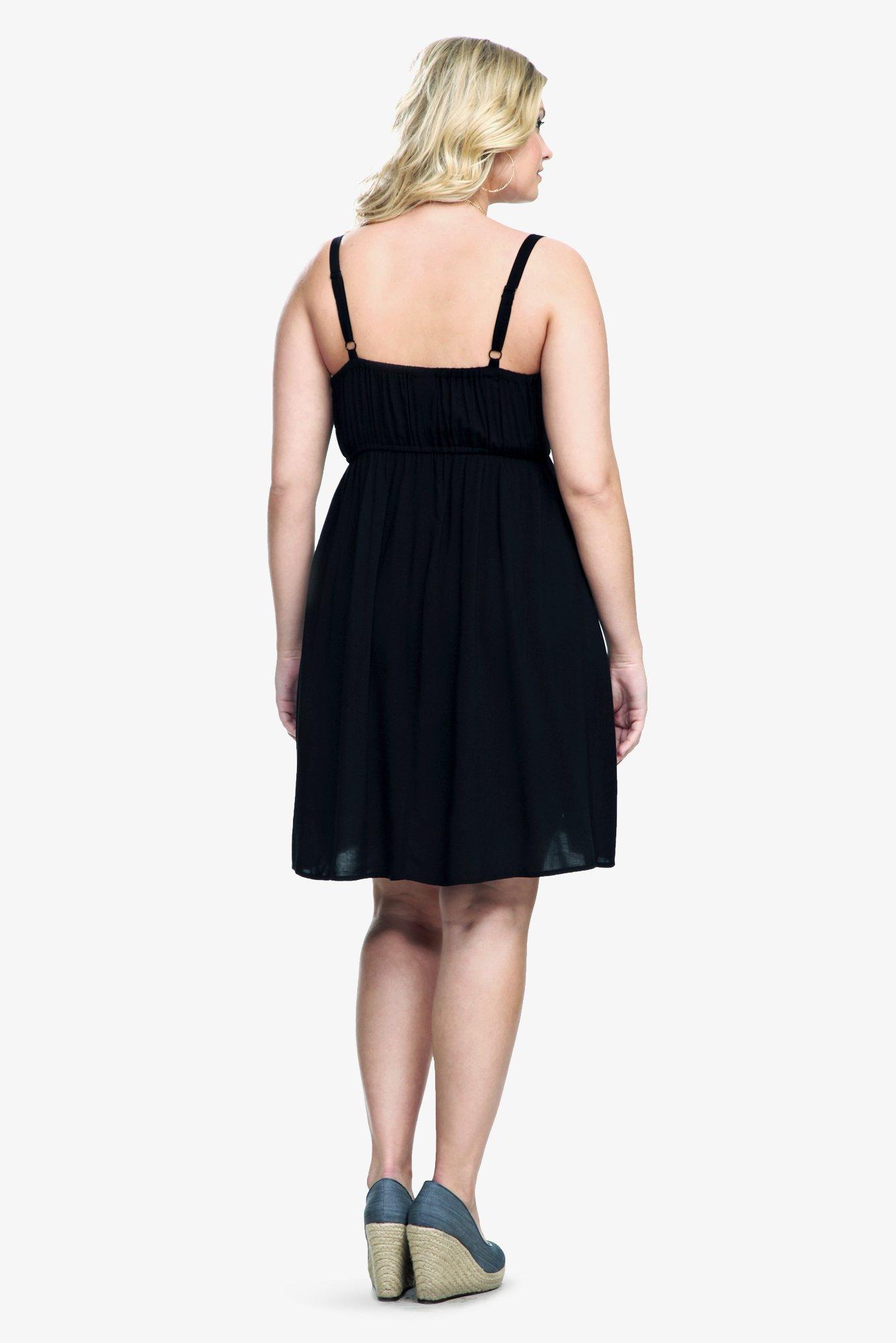 Plus Size Black Challis Tank Dress, NONEC, alternate