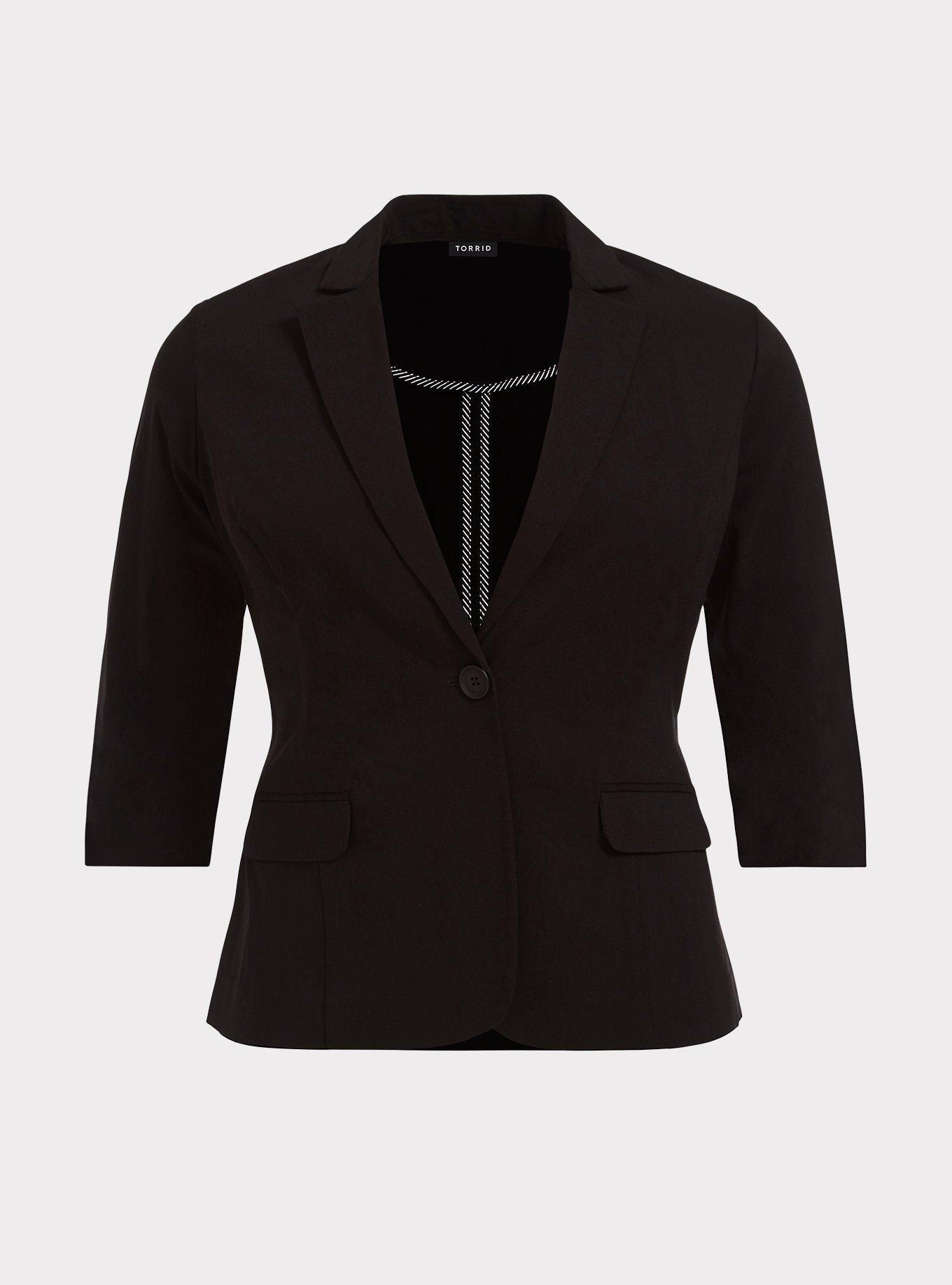 Plus Size - Studio Lexington Millennium Stretch Blazer - Black - Torrid