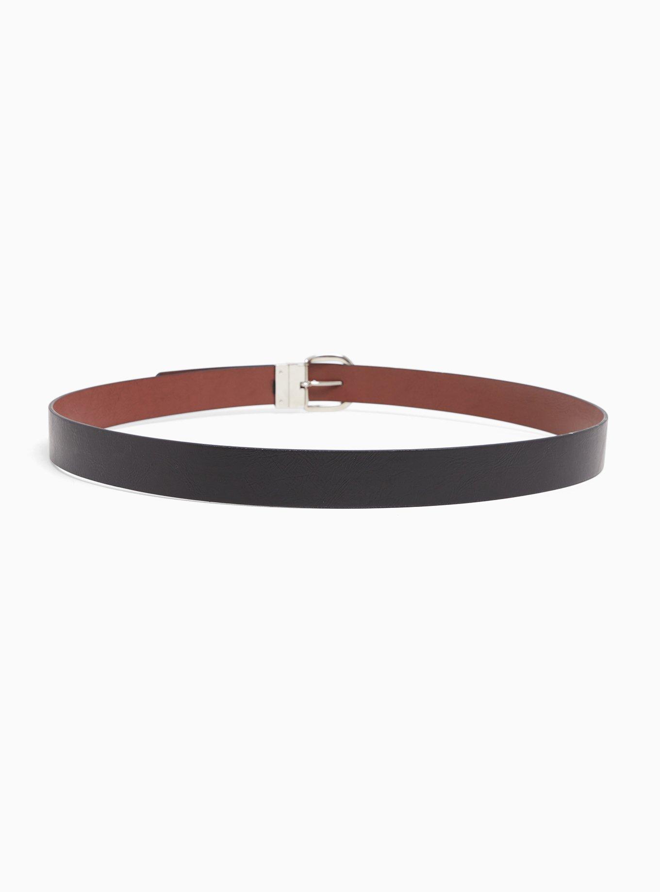 Reversible Faux Leather Buckle Belt