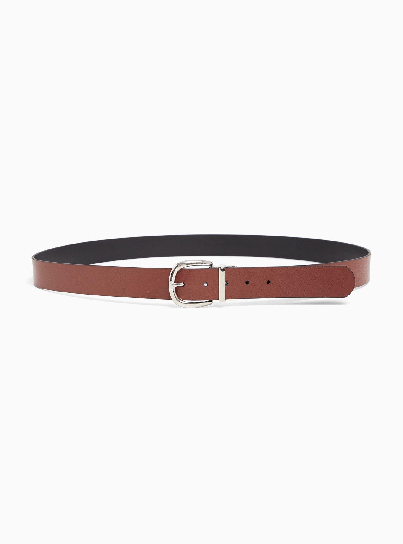 Artificial Leather Black Mens Reversible Belt