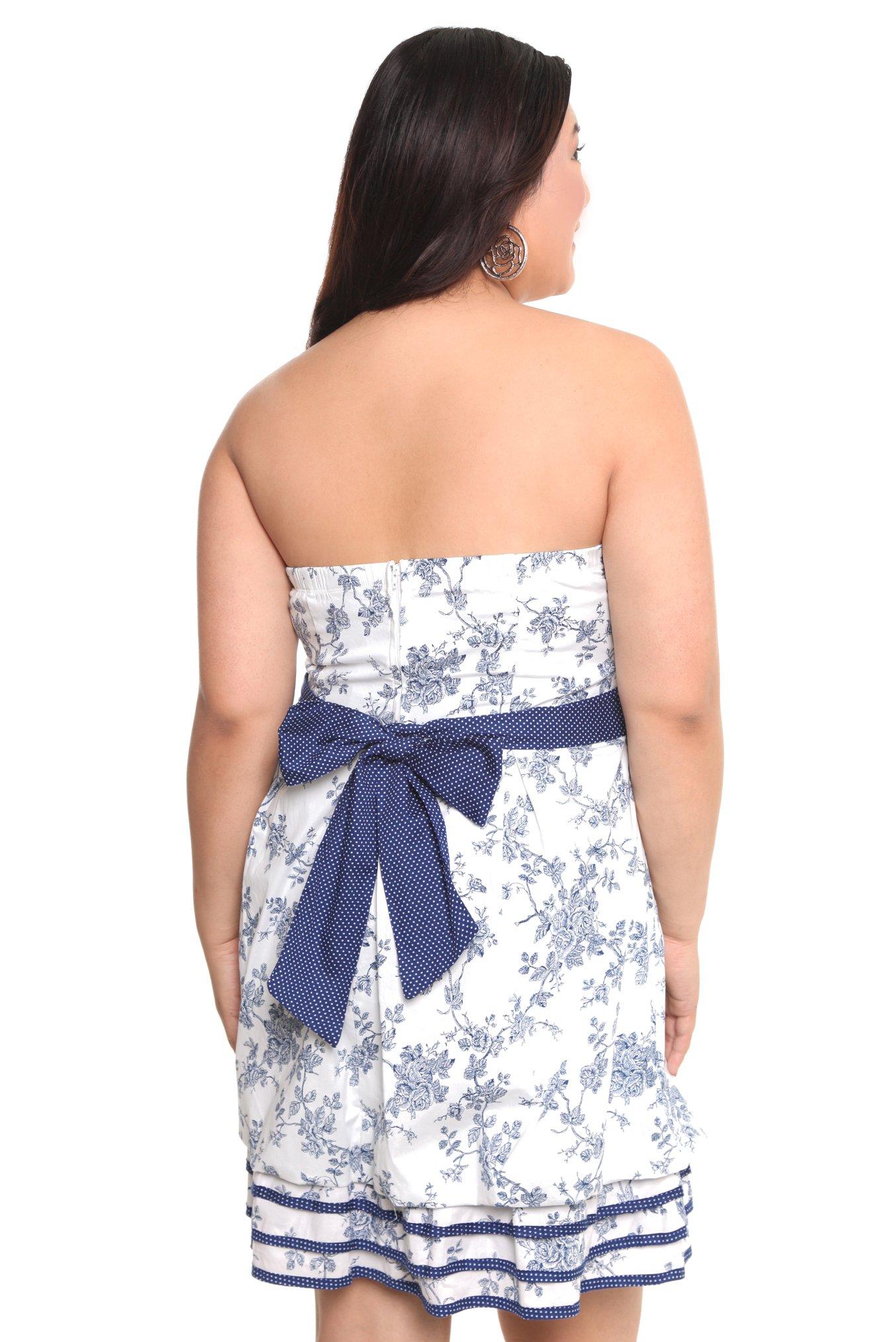 White and Blue Toile Pickup Dress