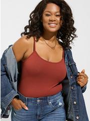 Plus Size Foxy Cami, BURNT RED, hi-res