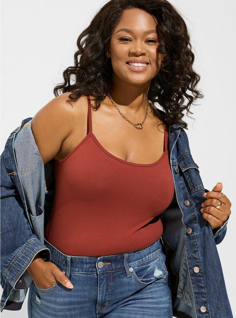 Plus Size Foxy Cami, BURNT RED, hi-res