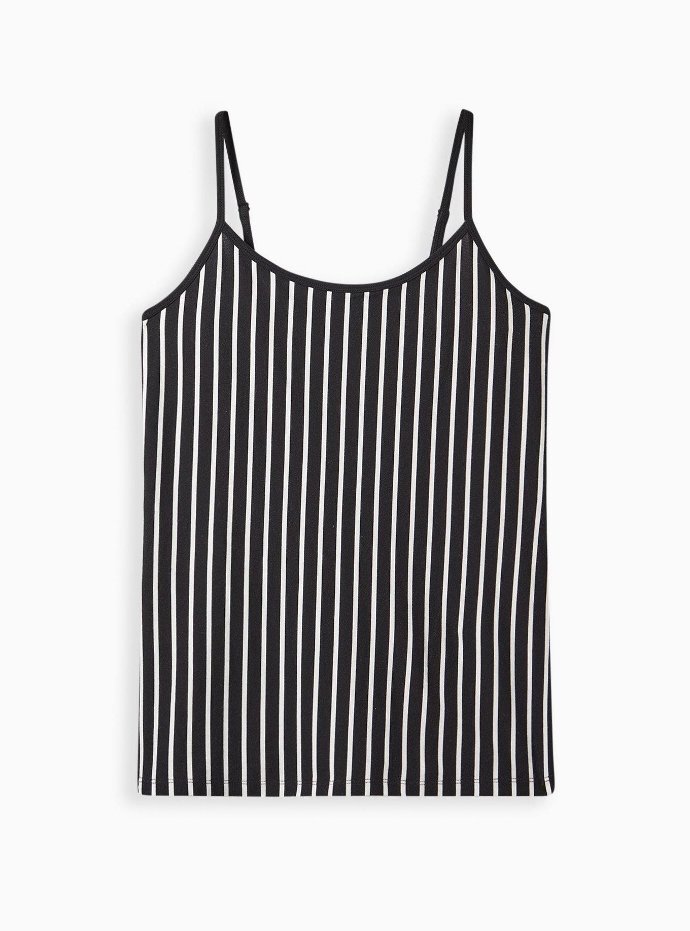 Plus Size Foxy Cami, BLACK WHITE STRIPE, hi-res