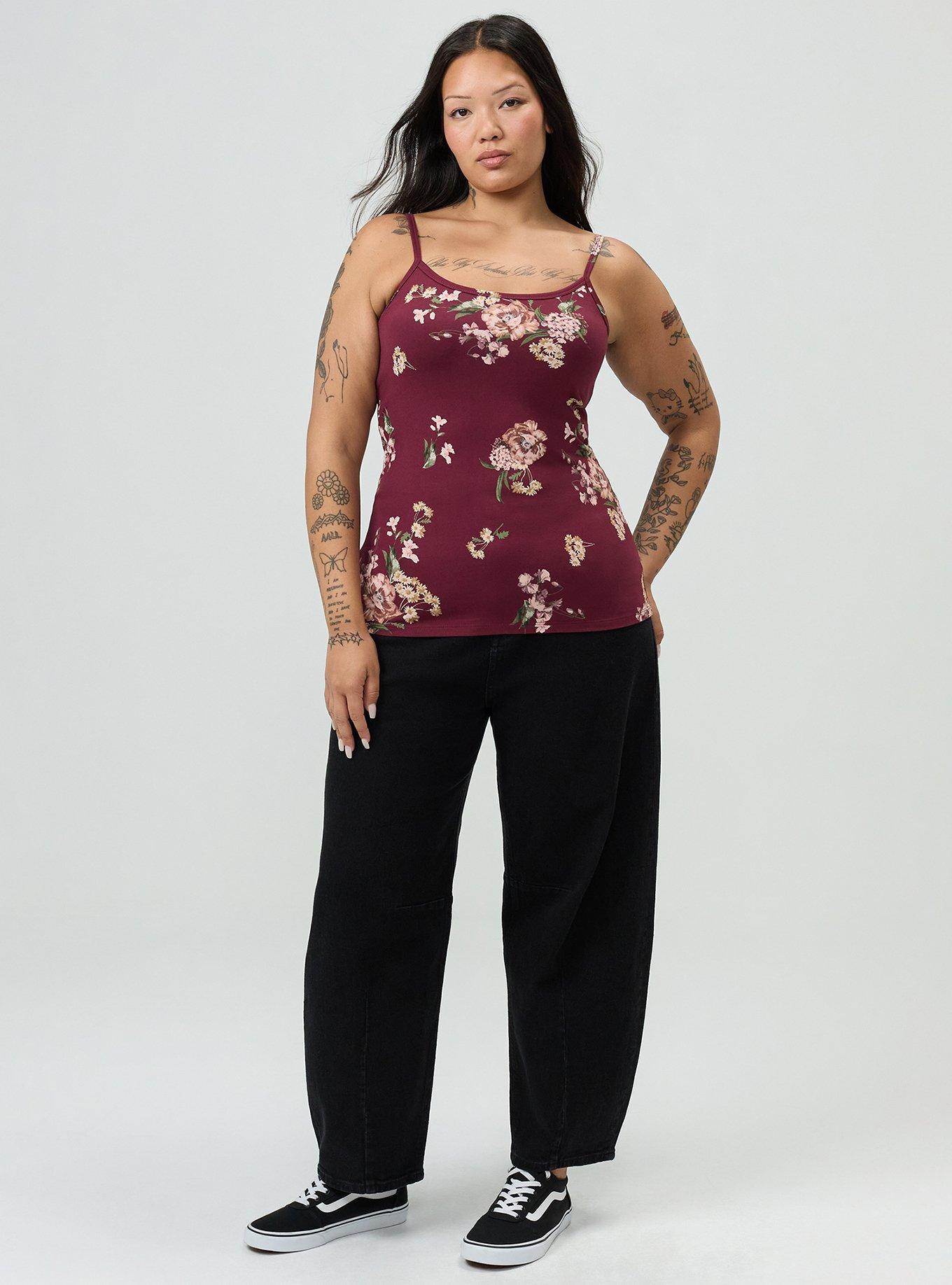 Foxy Cami, FALL BOUQUET FLORAL BURGUNDY, alternate