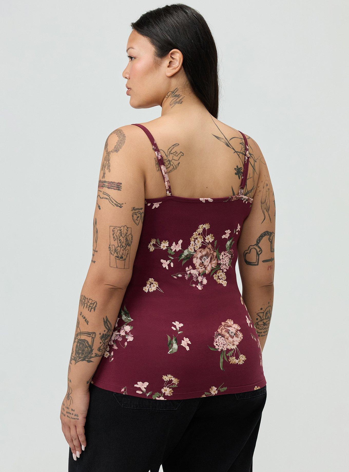 Foxy Cami, FALL BOUQUET FLORAL BURGUNDY, alternate