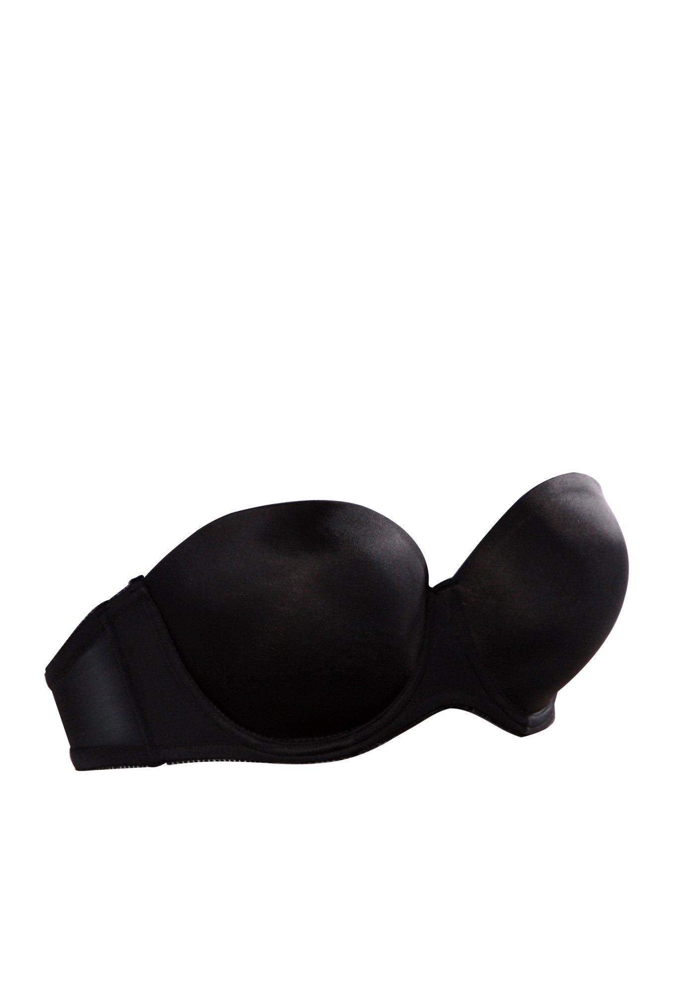 Black Multi-Way Strapless Bra, RICH BLACK, alternate