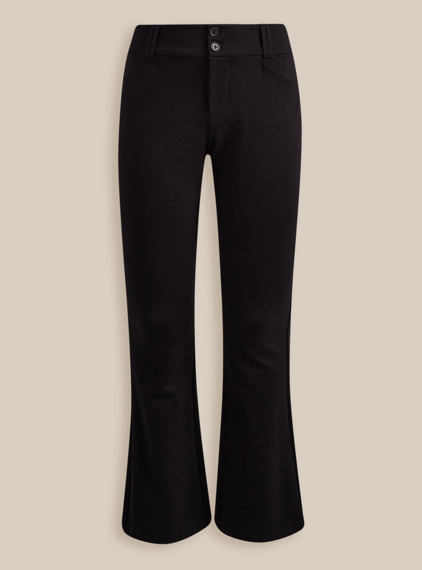 Slim Trouser Pants In Curves 360 Ponte Knit - Black