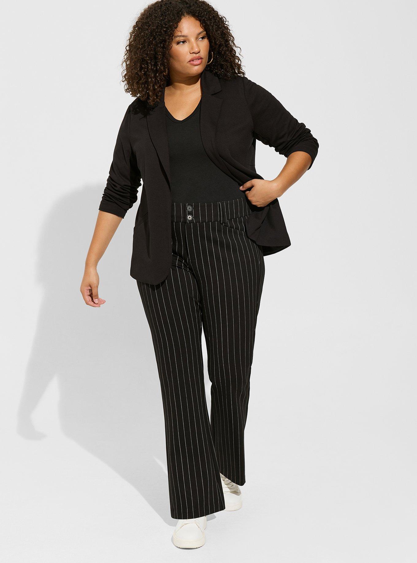 Plus Size - Studio Signature Premium Ponte Stretch Trouser - Black - Torrid