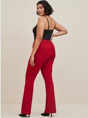 Trouser Slim Boot Studio Luxe Ponte Mid-Rise Pant, RED DHALIA, alternate