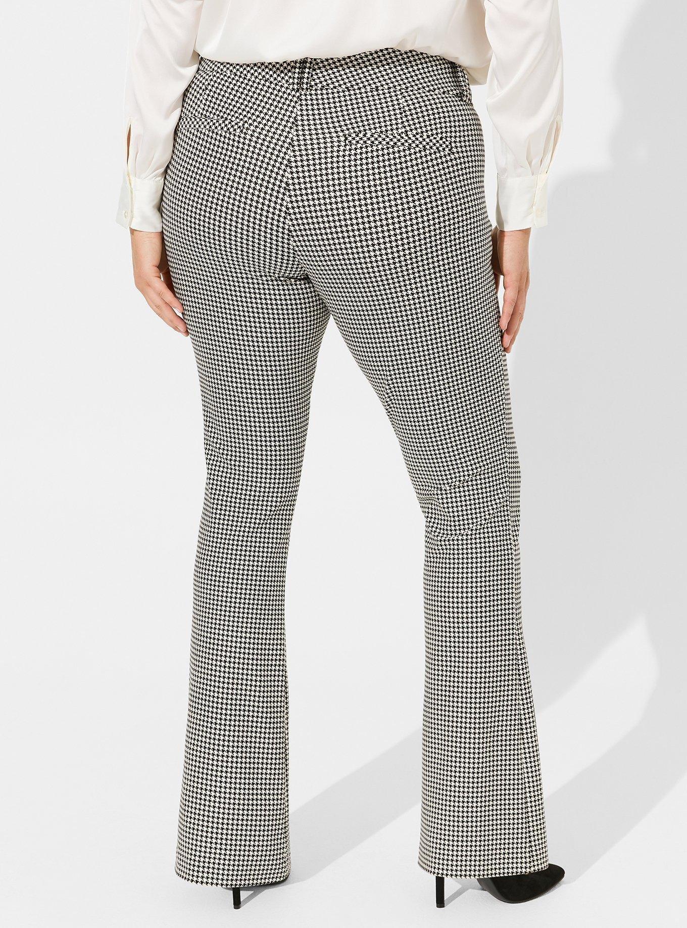 Slim Trouser Pants In Plus Size In Ponte - Oakland Plaid Black