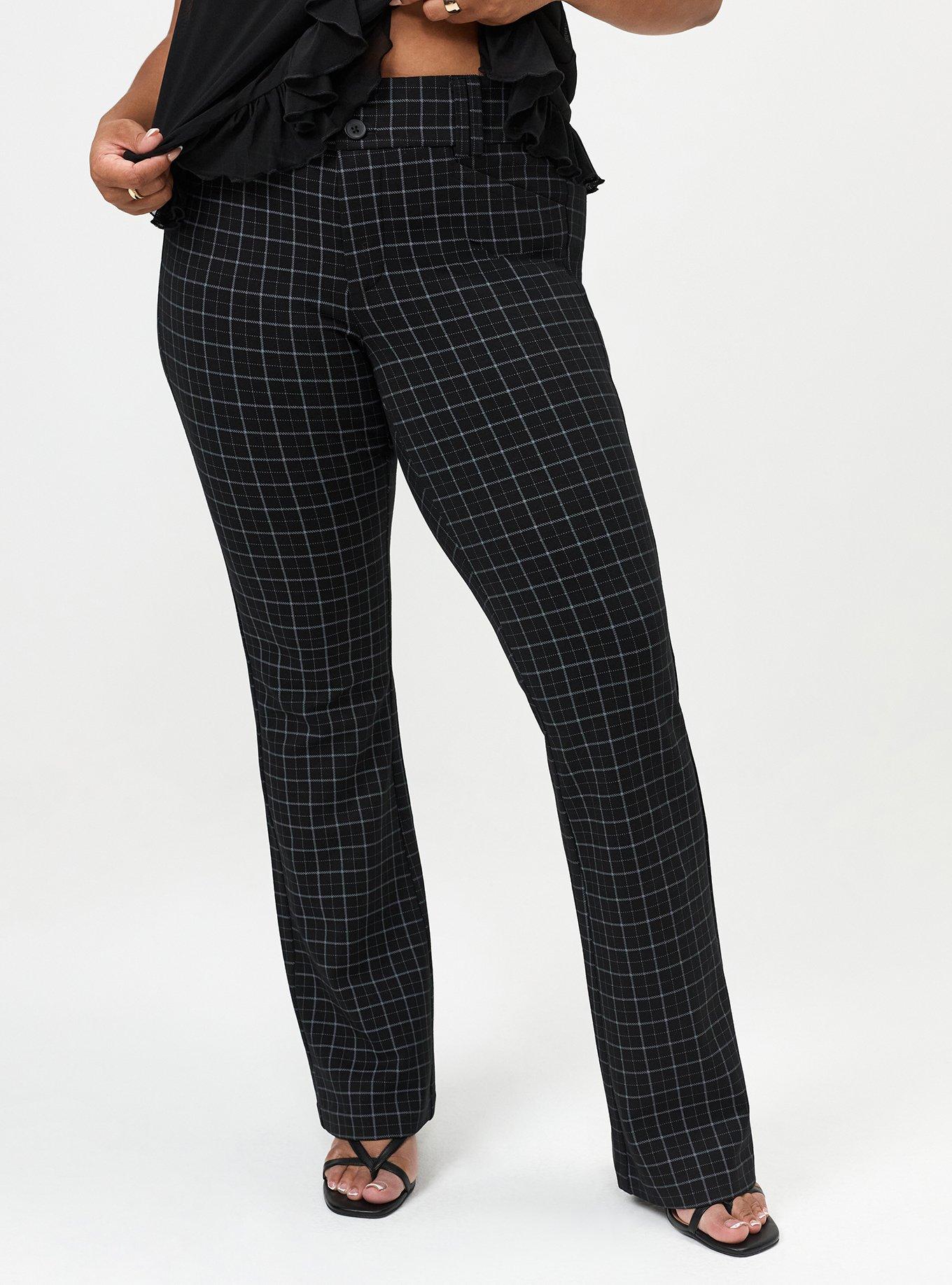 Studio Trouser Bootcut Ponte Pant, ROCKWELL PLAID BLACK, alternate