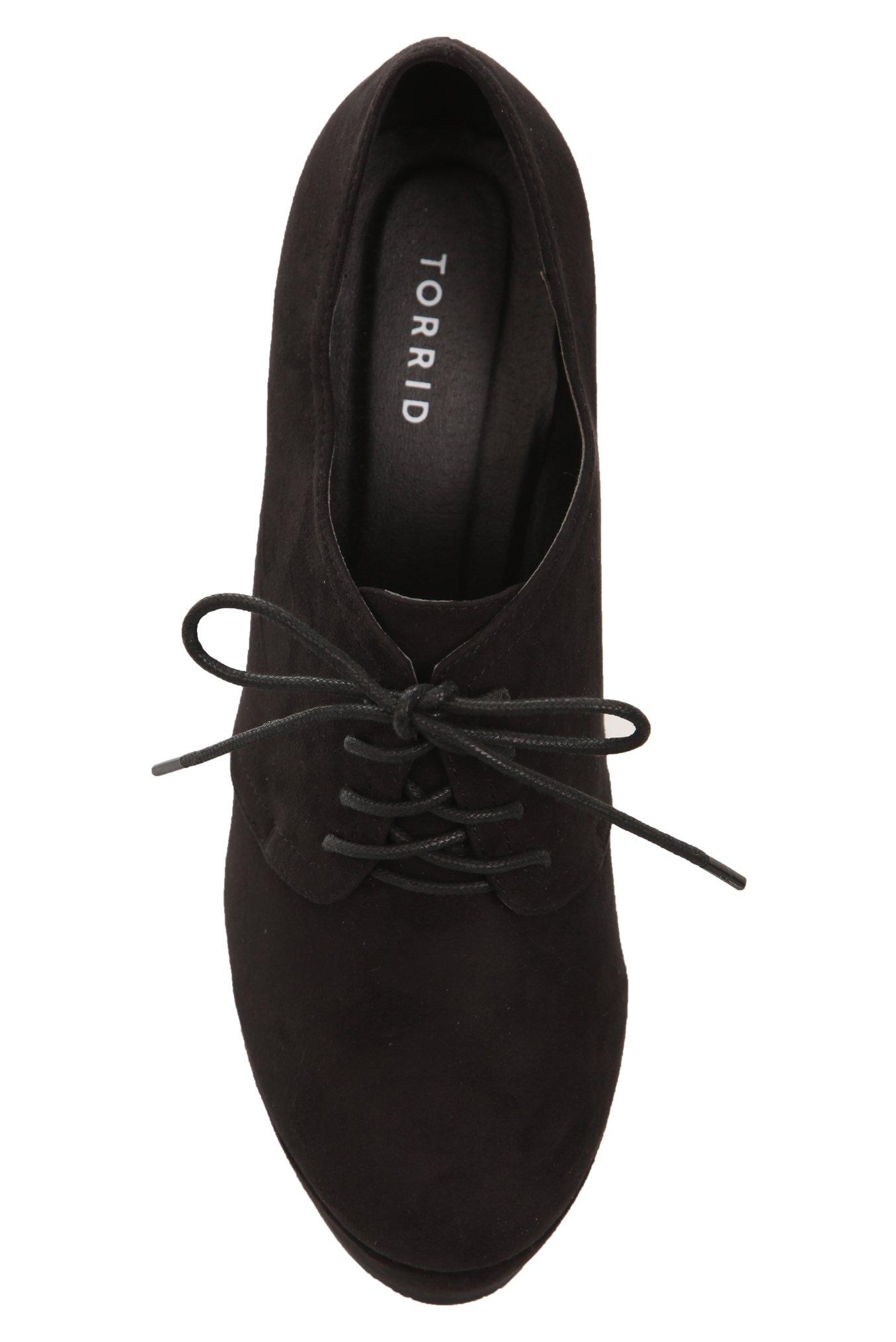 Black Lace-Up Wedge  Booties (Wide Width), NONEC, alternate