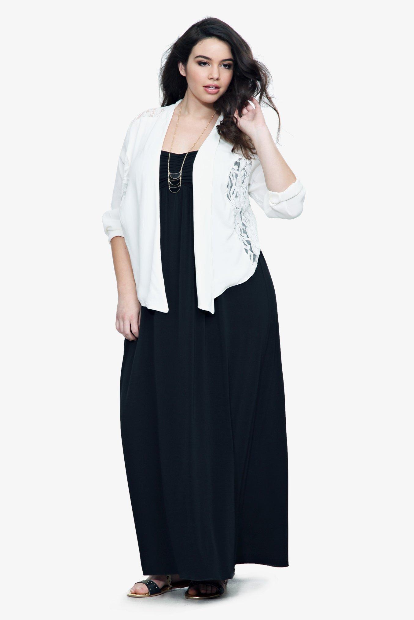 Ivory Lace Inset Jacket, , alternate