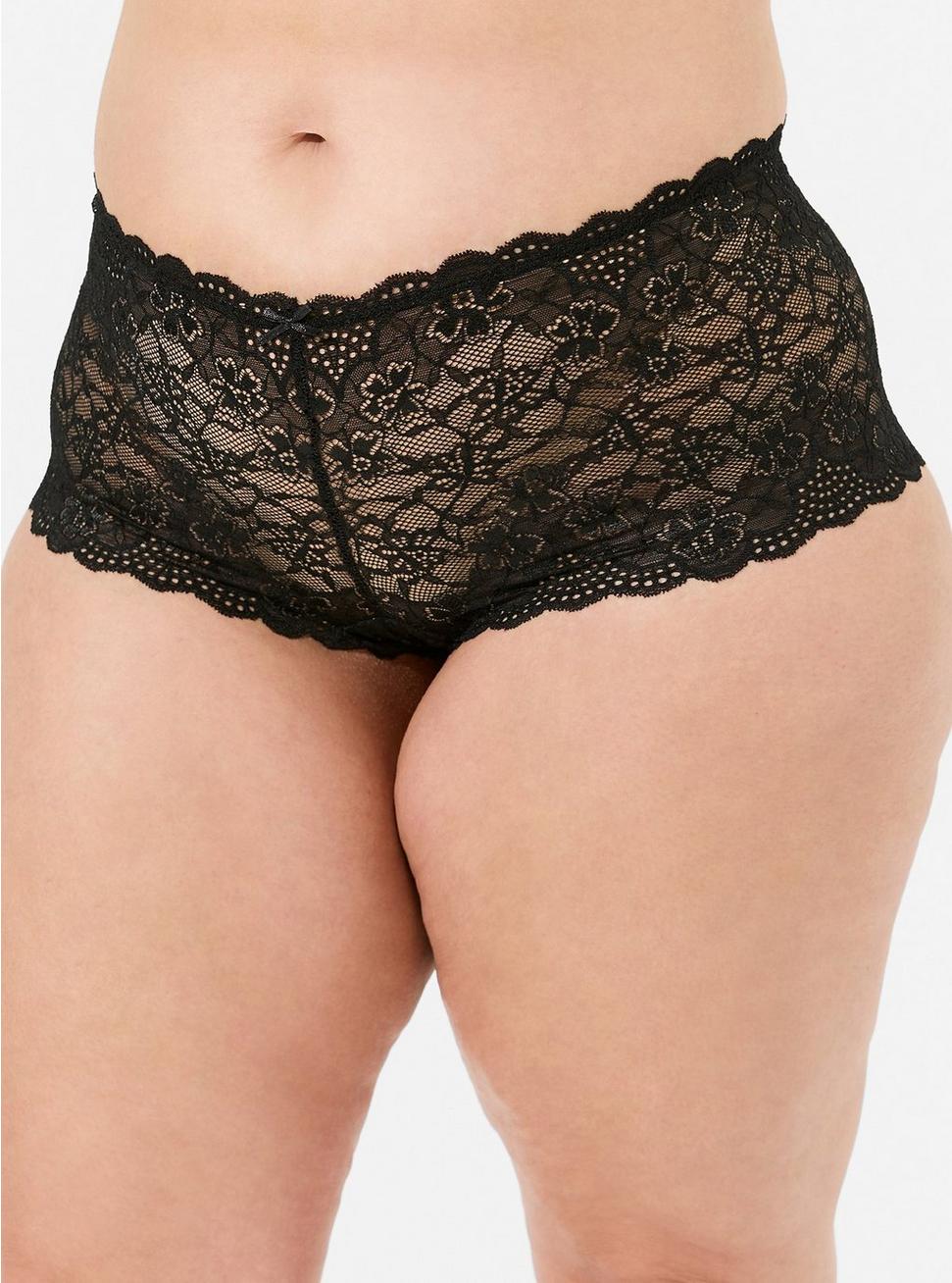 Plus Size - Black Lace Cheeky Panty - Torrid