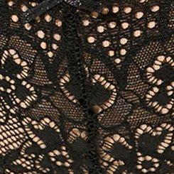 Plus Size Black Lace Cheeky Panty, RICH BLACK, swatch