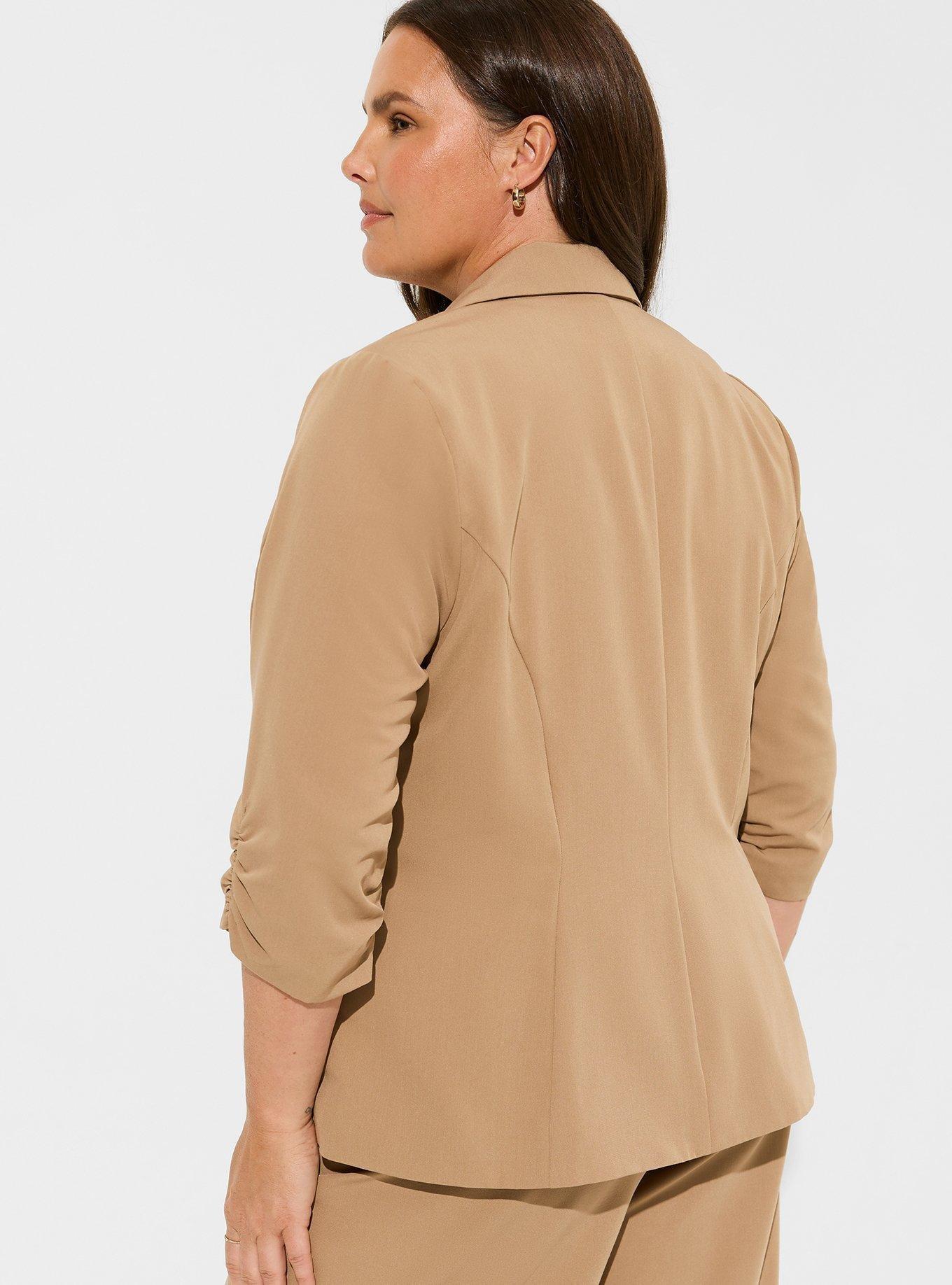 Plus size khaki on sale blazer