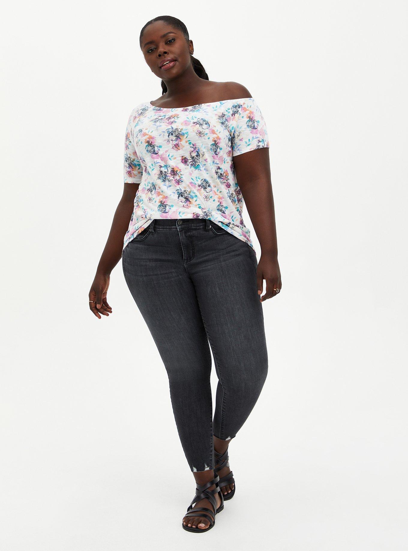 Plus Size - Off-Shoulder Featherlight Slub Short Sleeve Tee - Torrid