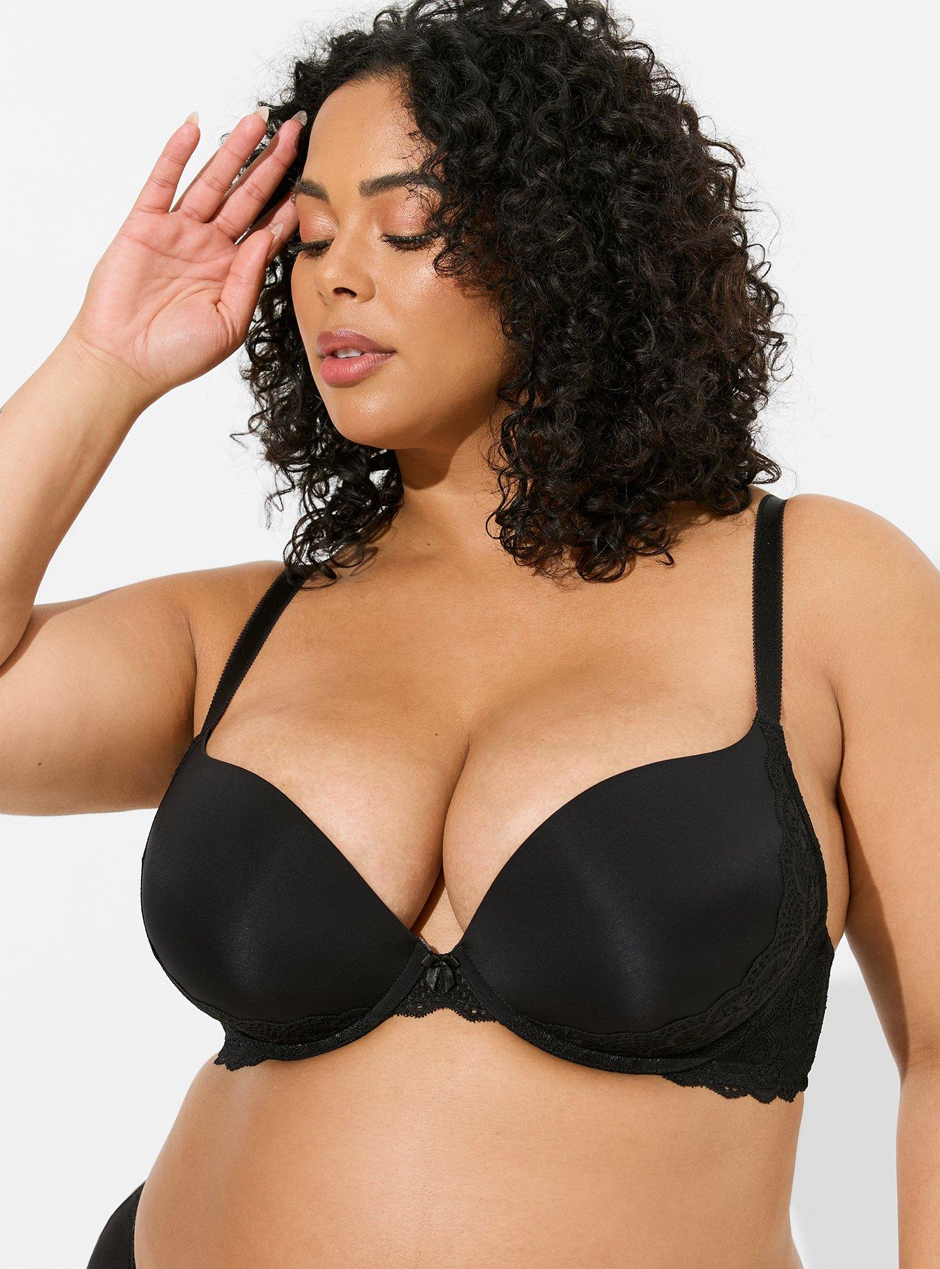 CACIQUE LANE BRYANT BLACK LIGHTLY LINED MULTI WAY STRAPLESS BRA PLUS SIZE  44B NW