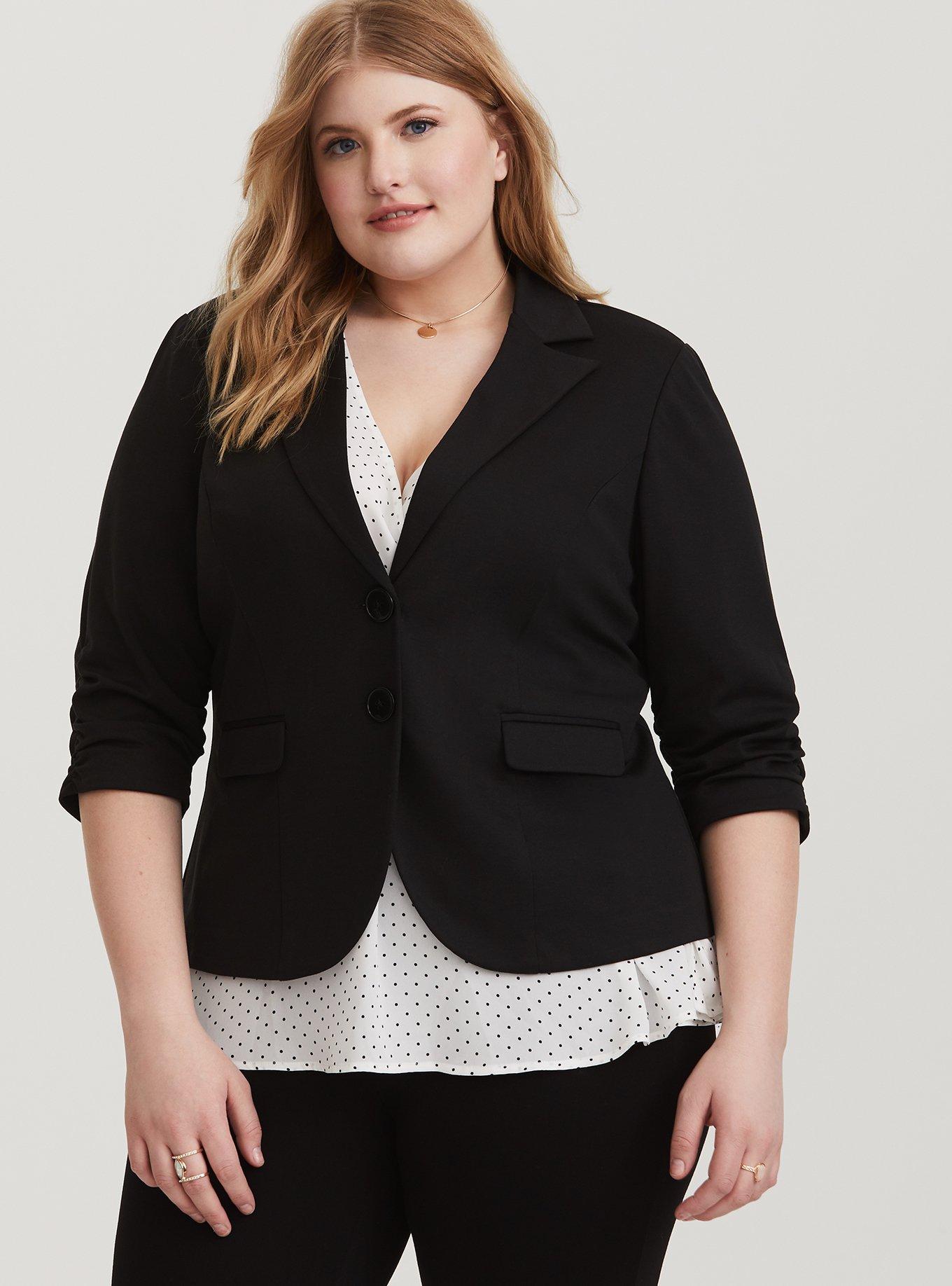 Plus Size - Studio Ponte Blazer - Black - Torrid