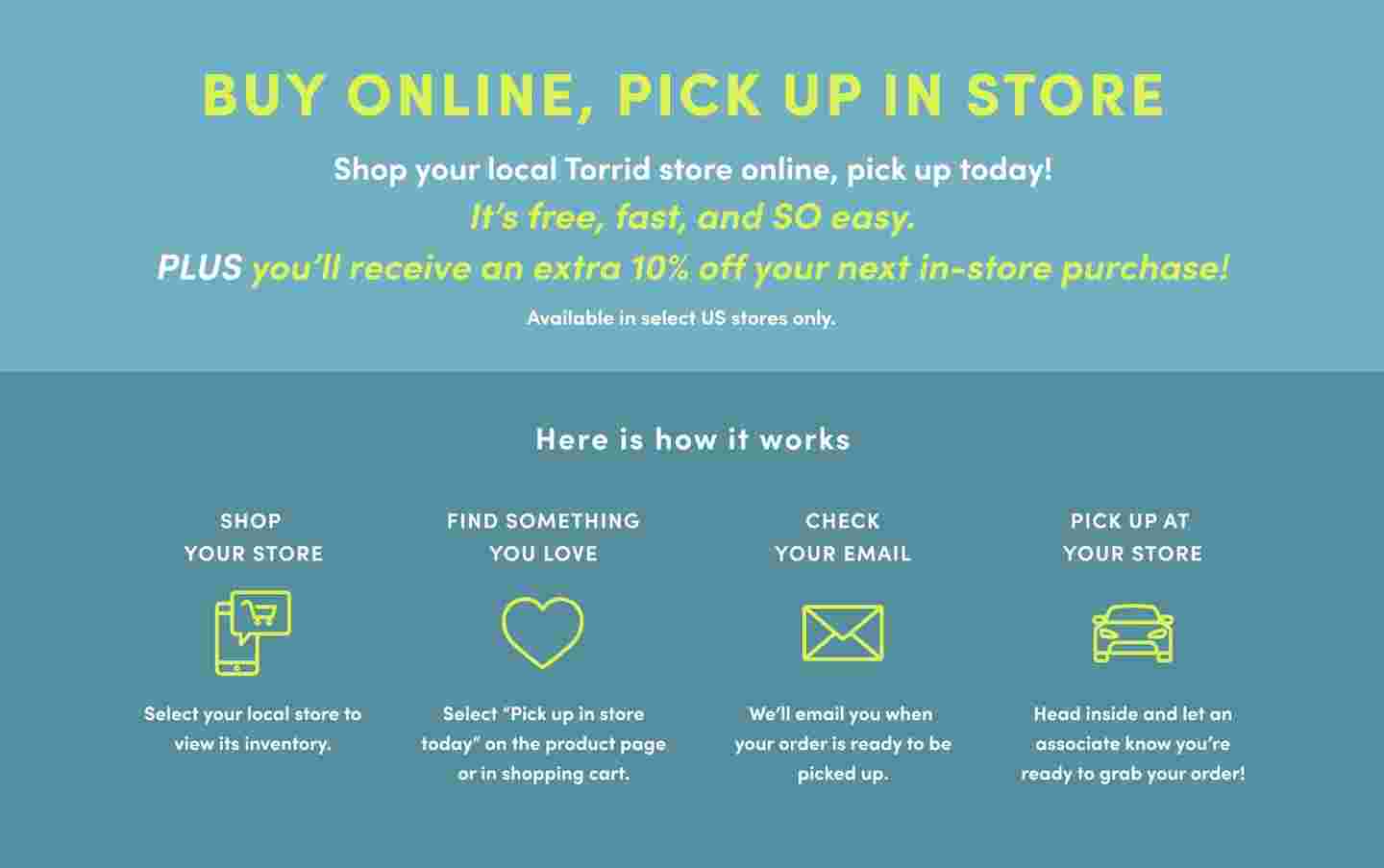 Buy Online, Pick Up In Store Torrid