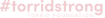 A pale pink text logo reading '#torridstrong' in bold lowercase sans-serif letters, with 'TORRID FOUNDATION' in smaller, widely spaced capitals beneath.