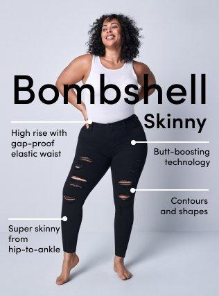 Jeans Skinny Va Alta Con Bottoni E Tasche Inclinate, Taglie - Foto 11