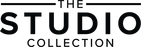A logo on a white background featuring the text 'THE STUDIO COLLECTION' in black capital letters. The word 'STUDIO' is prominently displayed in large bold sans-serif font, while 'THE' appears smaller above it and 'COLLECTION' appears smaller below it, both with horizontal lines on either side. The entire text is contained within a light gray rounded rectangular pill-shaped background.